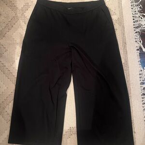 Eileen Fisher Black Wide-Leg Pull-On Pants